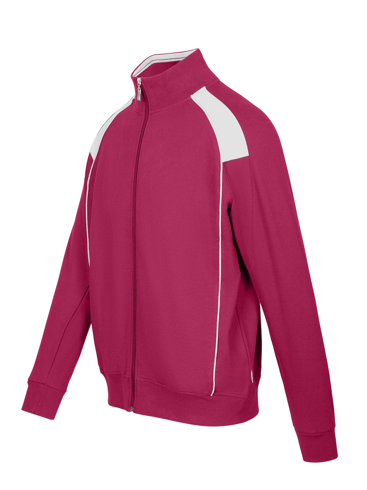 Mens' Unbrushed Contrast Jacket - Burgundy/White - Side