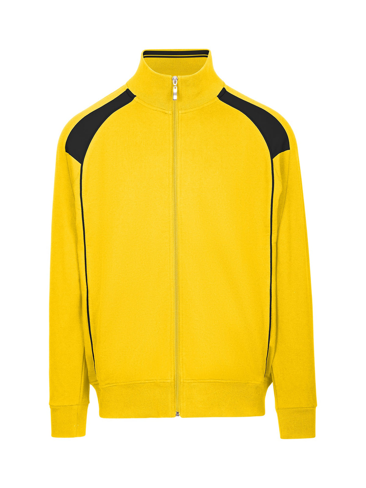Mens' Unbrushed Contrast Jacket - Gold/Navy - Front