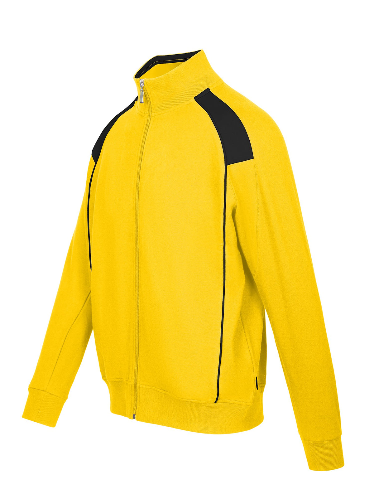Mens' Unbrushed Contrast Jacket - Gold/Navy - Side