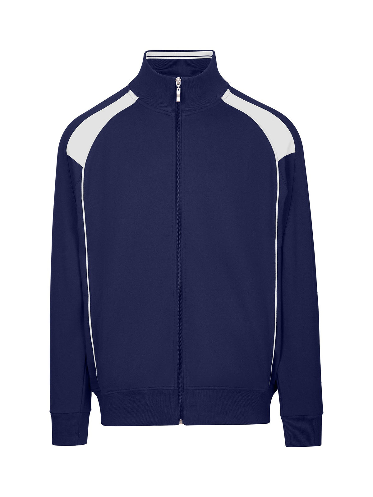 Mens' Unbrushed Contrast Jacket - Navy/White - Front