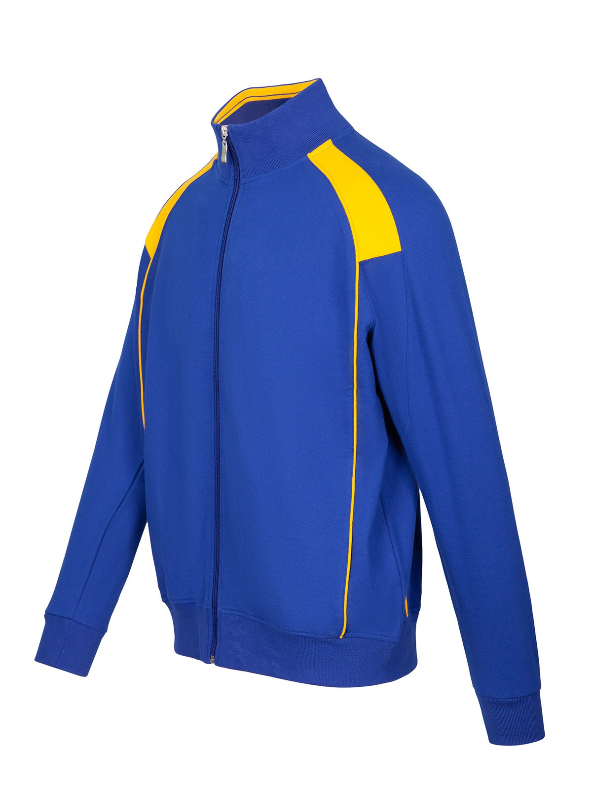 Mens' Unbrushed Contrast Jacket - Royal/Gold - Side