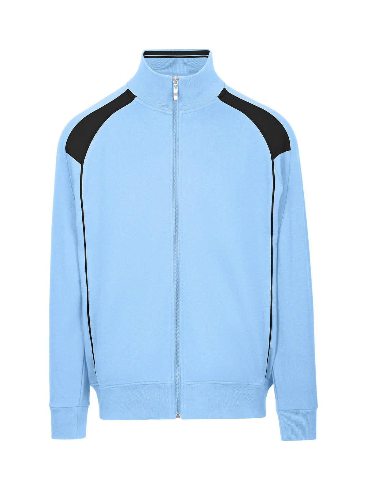 Mens' Unbrushed Contrast Jacket - Sky Blue/Navy - Front
