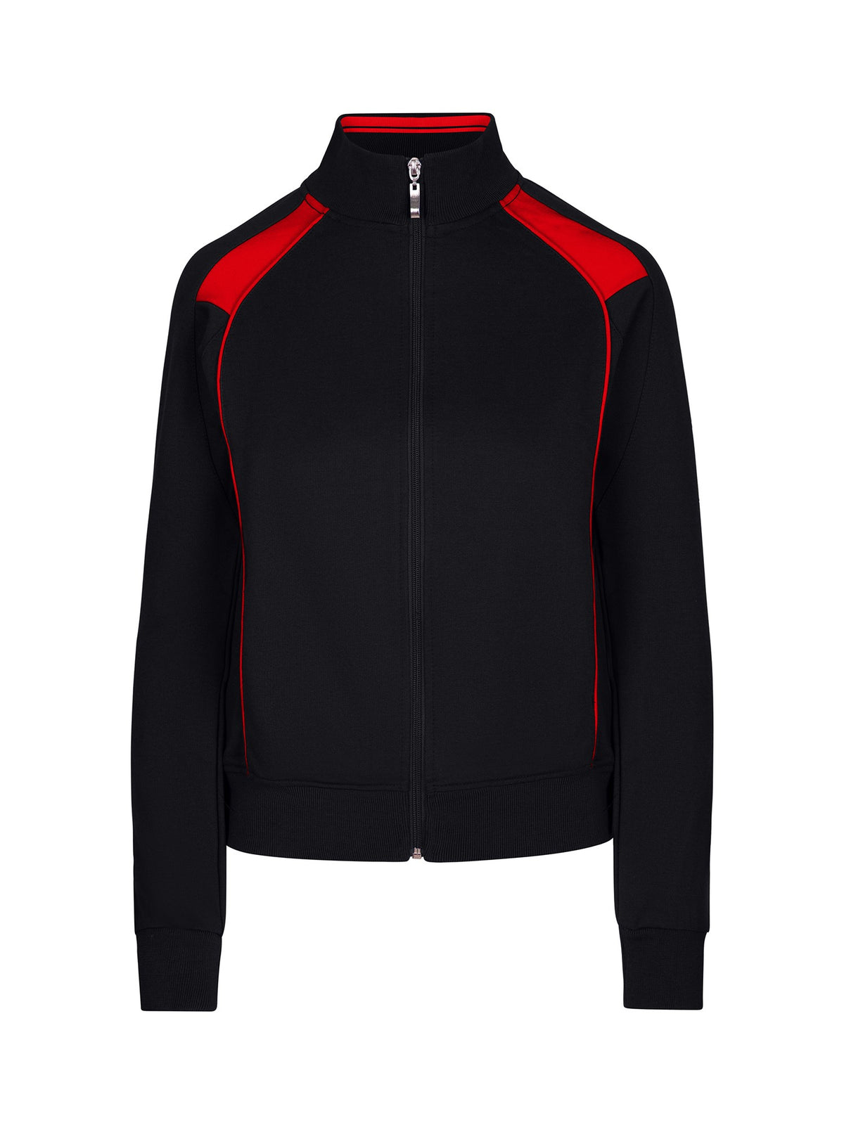 Womens/Juniors Unbrushed Contrast Jacket - Black/Red - Front