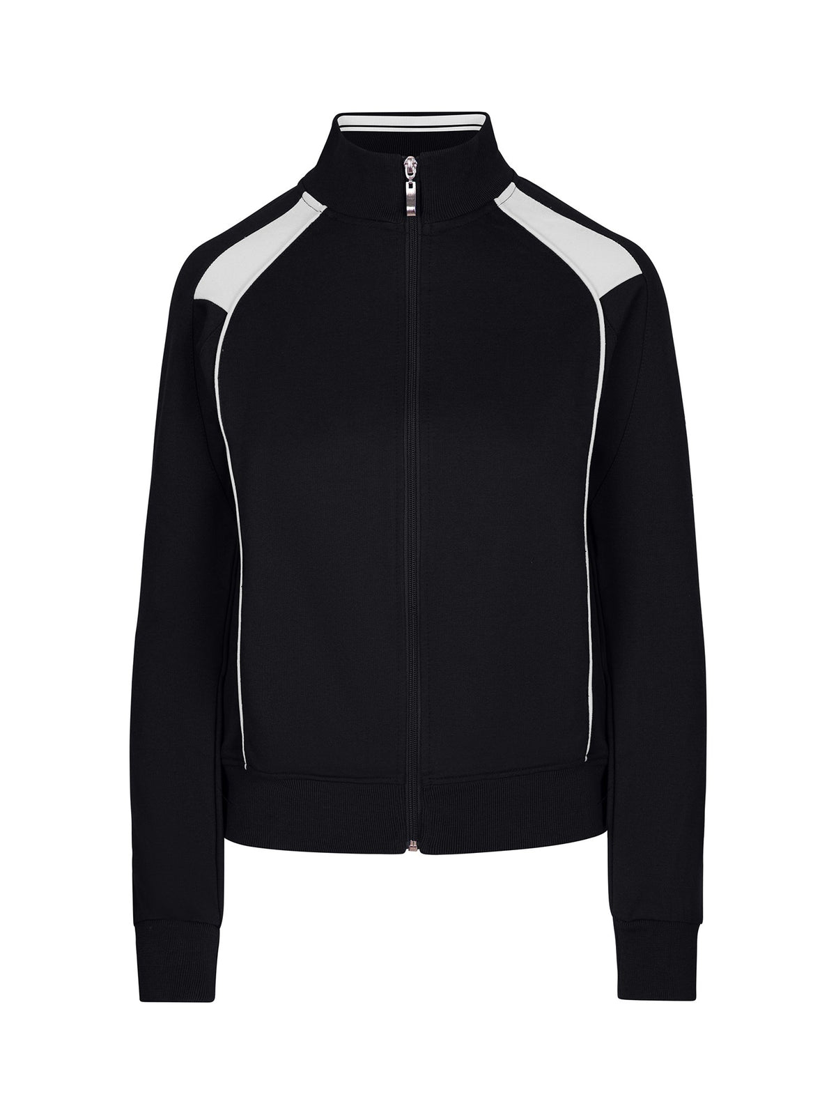 Womens/Juniors Unbrushed Contrast Jacket - Black/White - Front