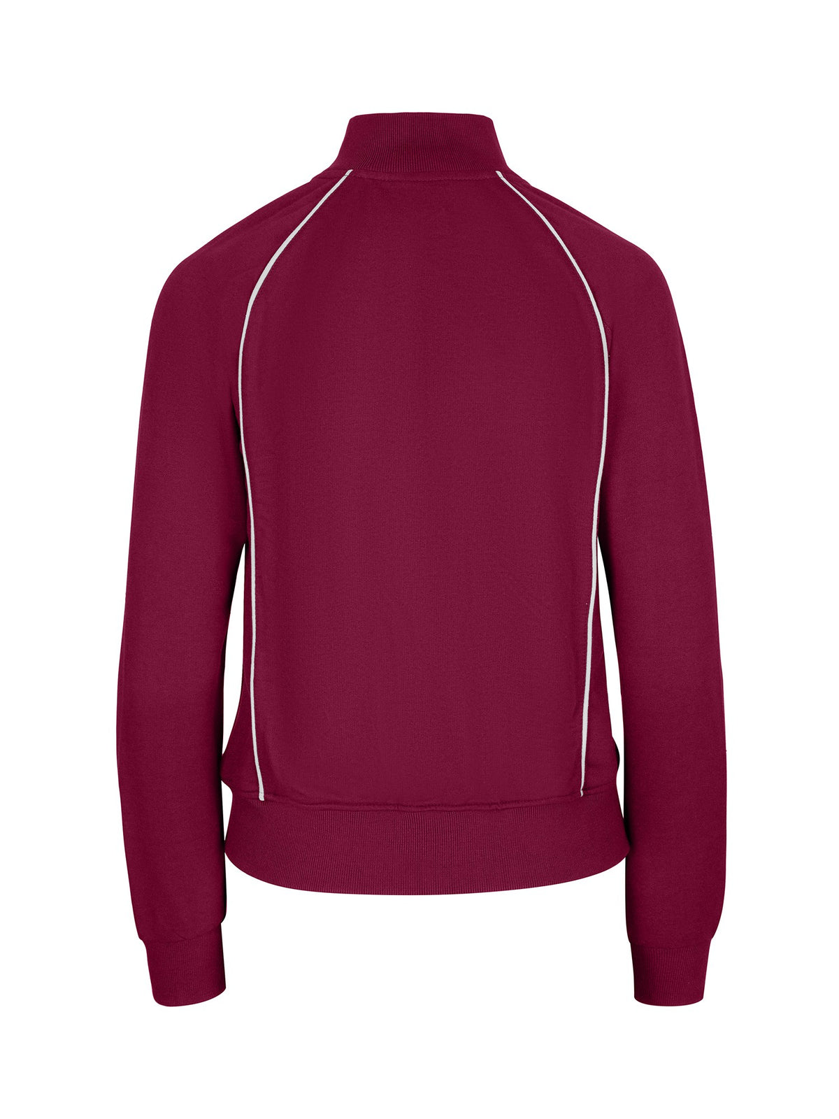 Womens/Juniors Unbrushed Contrast Jacket - Burgundy/White - Back
