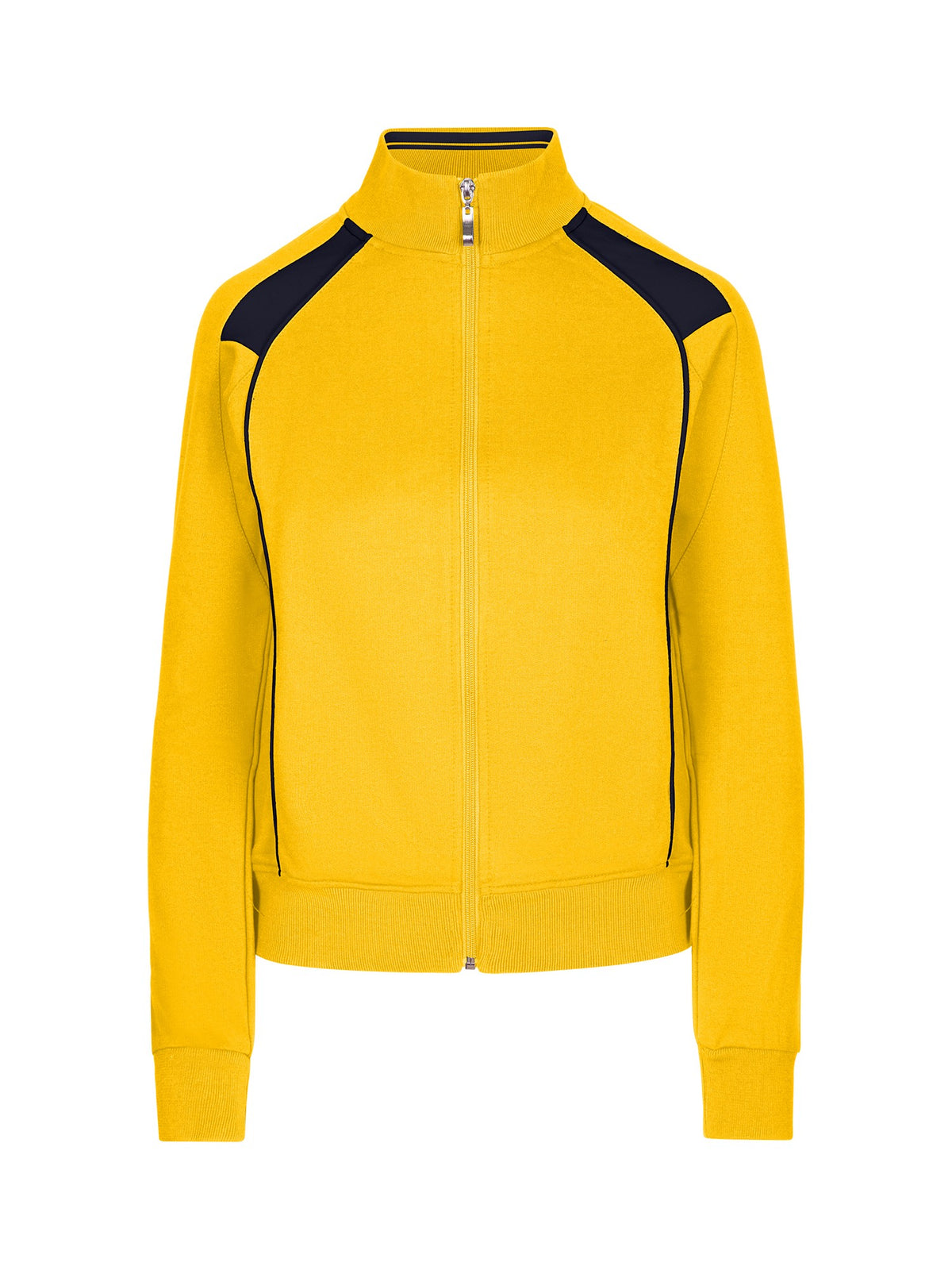Womens/Juniors Unbrushed Contrast Jacket - Gold/Navy - Front