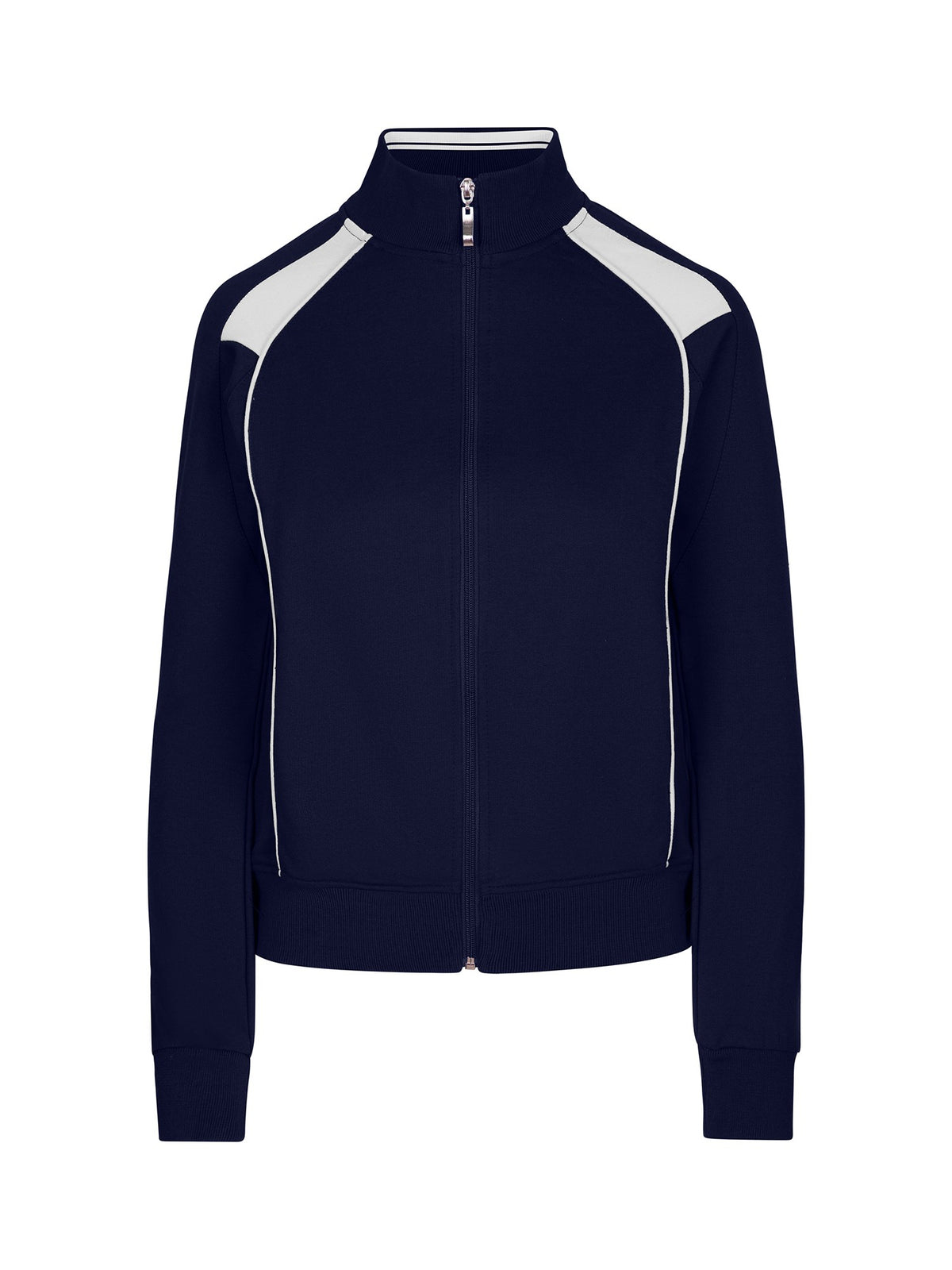 Womens/Juniors Unbrushed Contrast Jacket - Navy/White - Front