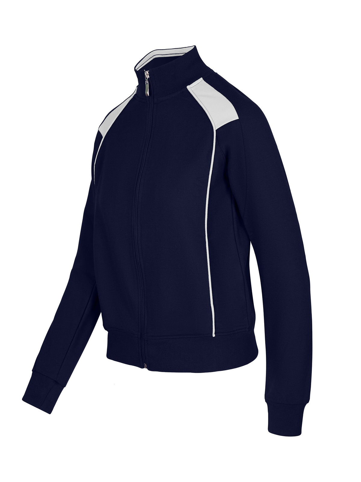 Womens/Juniors Unbrushed Contrast Jacket - Navy/White - Side
