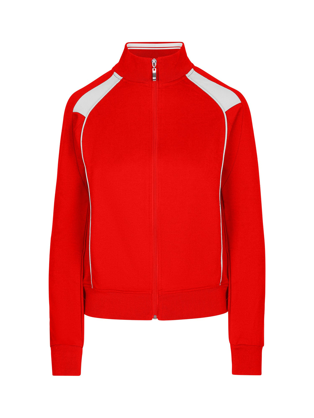 Womens/Juniors Unbrushed Contrast Jacket - Red/White - Front
