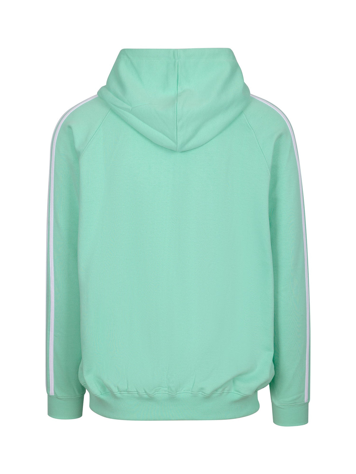 Mens Unbrushed Stripe  Sleeve Hoodie - Fresh Mint/White - Back