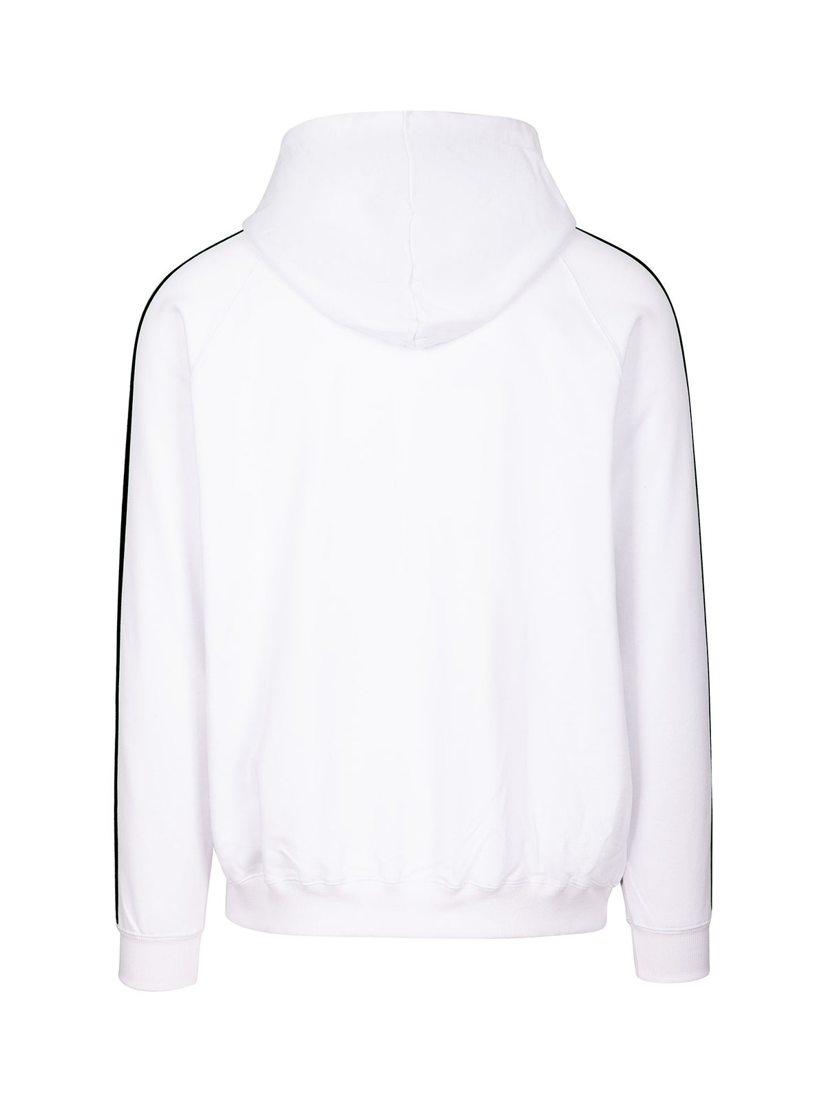 Mens Unbrushed Stripe  Sleeve Hoodie - White/Black - Back
