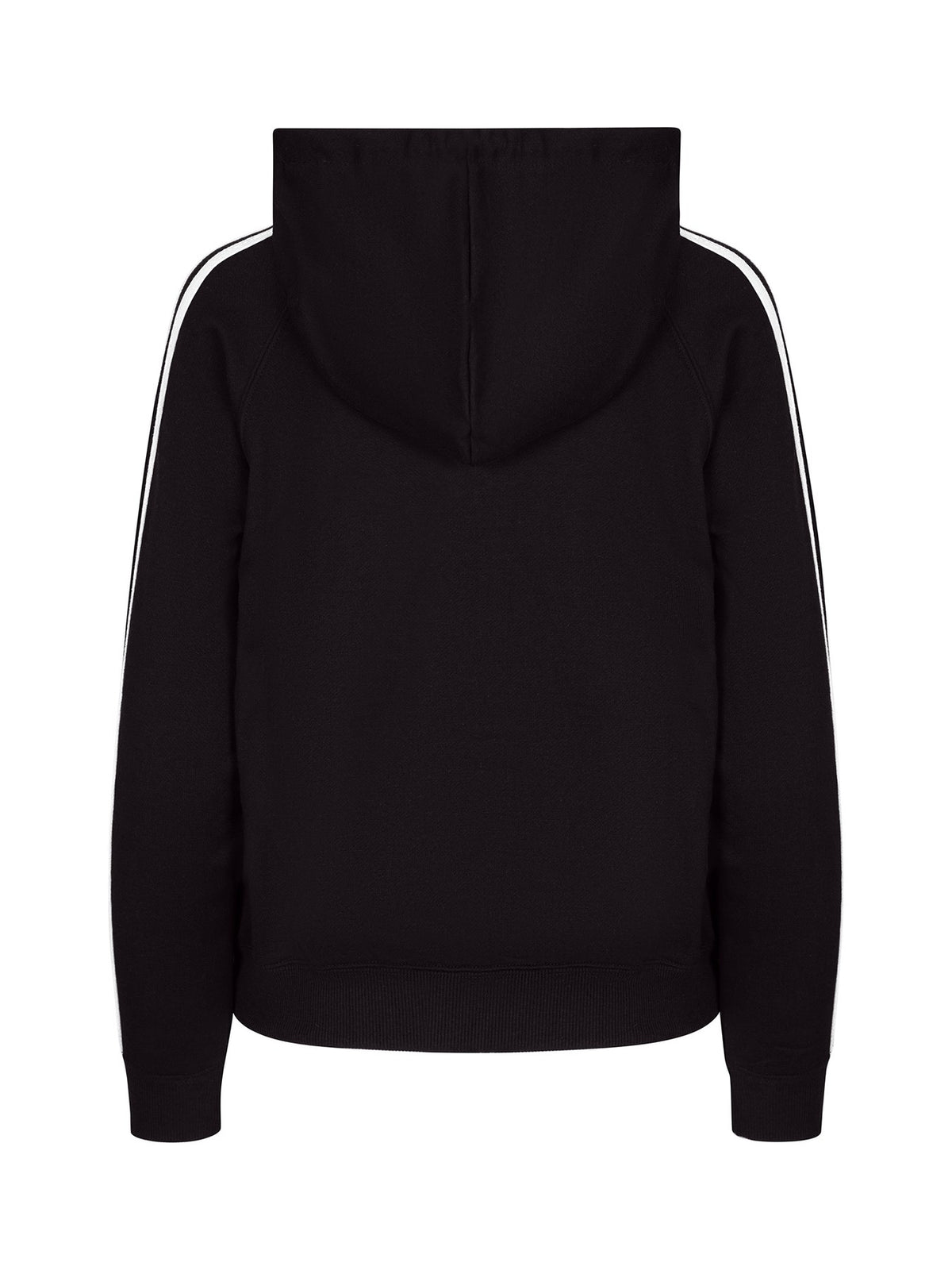 Womens/Junior stripe sleeves Hoodies - Black/White - Back