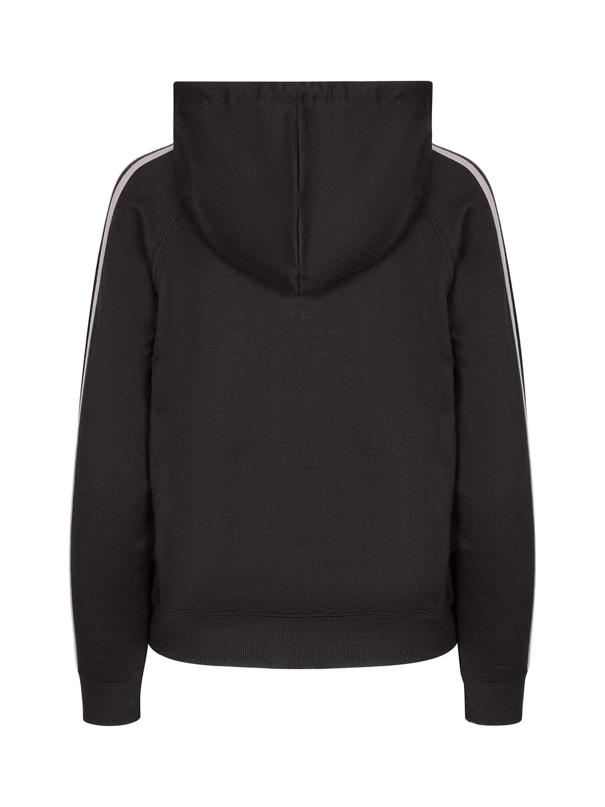 Womens/Junior stripe sleeves Hoodies - Charcoal/Grey - Back