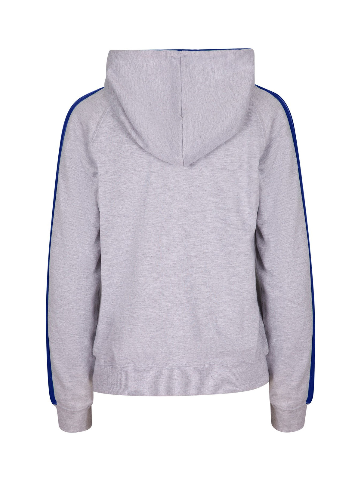 Womens/Junior stripe sleeves Hoodies - Grey/Royal - Back