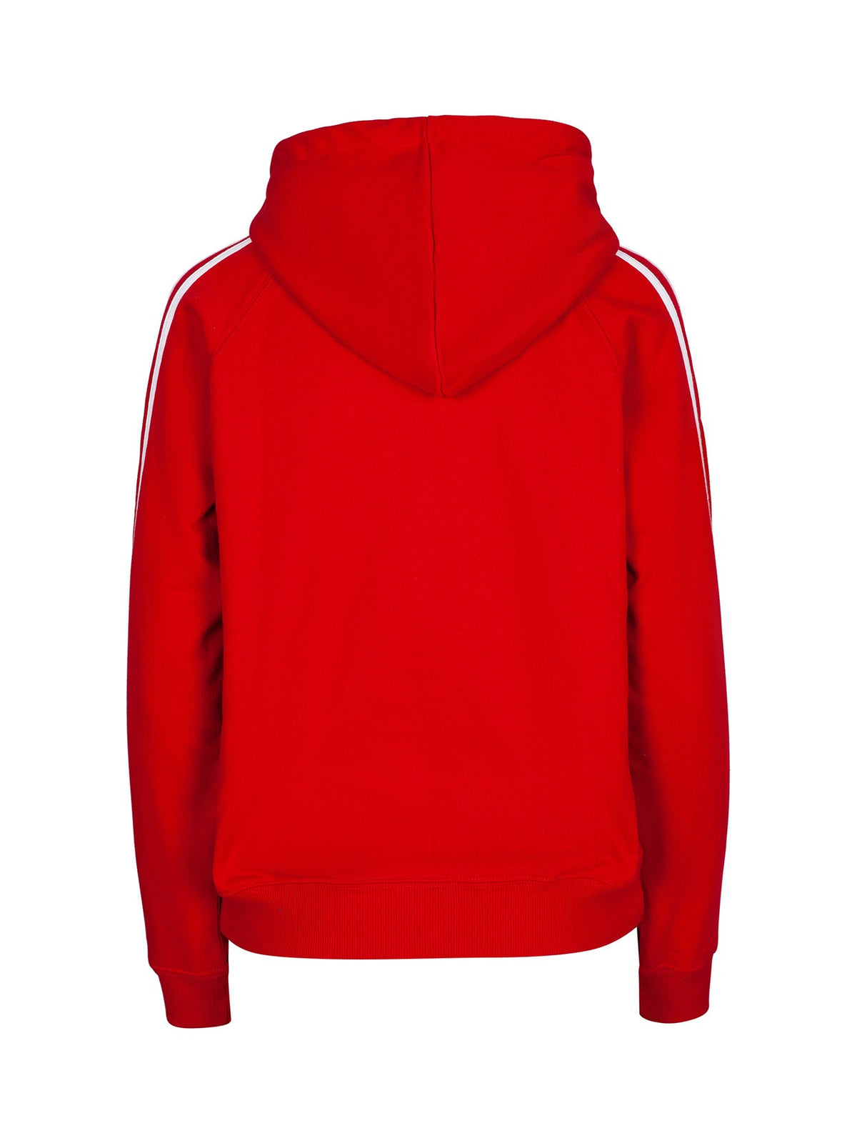 Womens/Junior stripe sleeves Hoodies - Red/White - Back