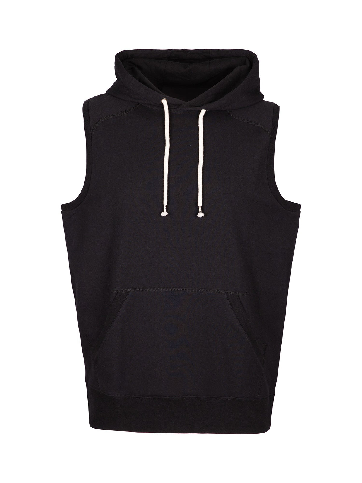 Men's Heather SLEEVELESS Hoodies - Greatness Range - Black - Front