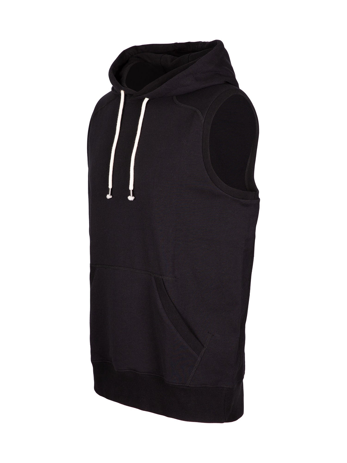 Men's Heather SLEEVELESS Hoodies - Greatness Range - Black - Side