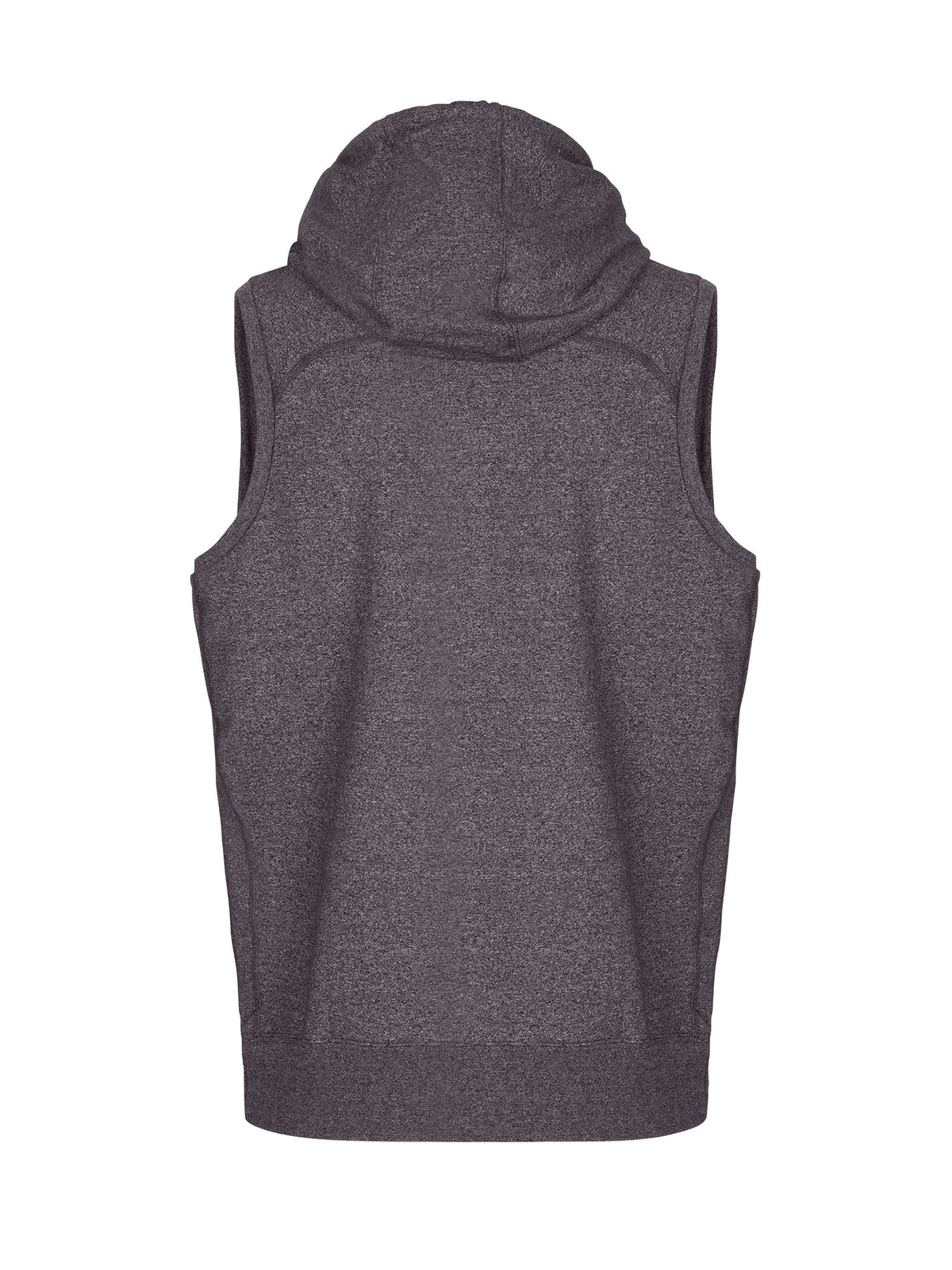 Men's Heather SLEEVELESS Hoodies - Greatness Range - Dark Heather - Back