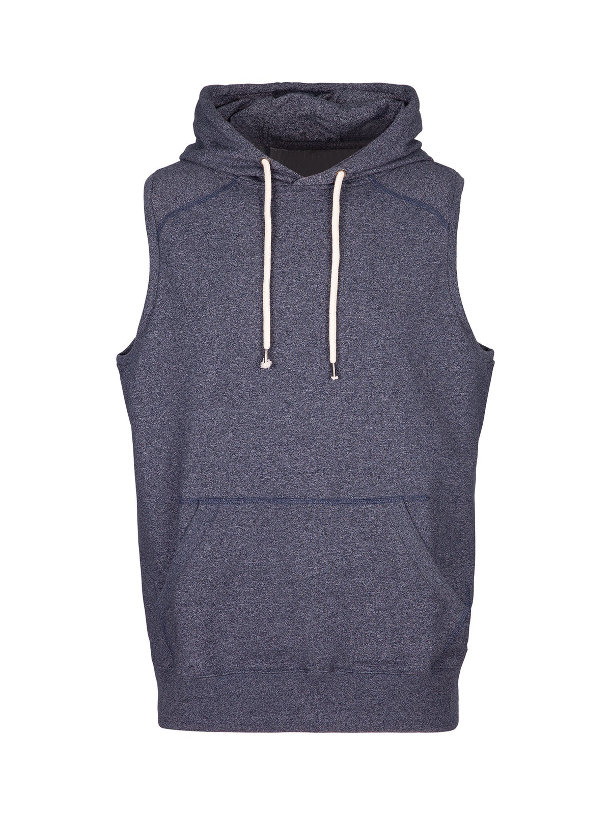 Men's Heather SLEEVELESS Hoodies - Greatness Range - Navy Heather - Front