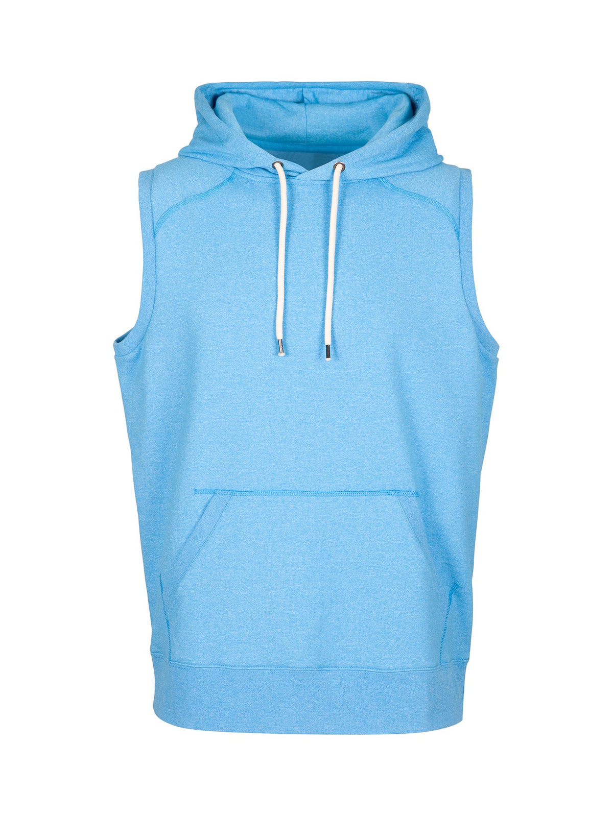 Men's Heather SLEEVELESS Hoodies - Greatness Range - Sapphire Heather - Front