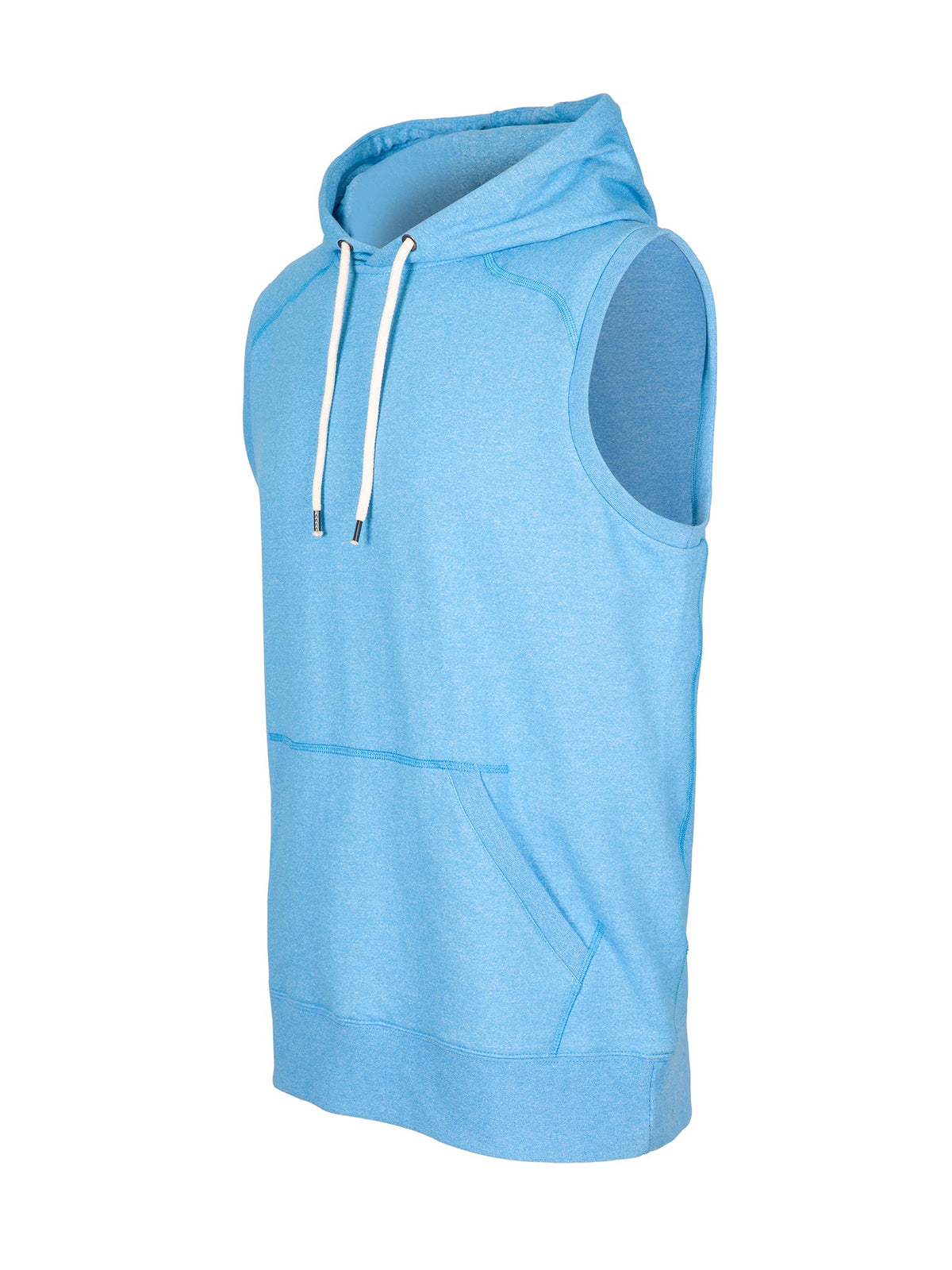 Men's Heather SLEEVELESS Hoodies - Greatness Range - Sapphire Heather - Side