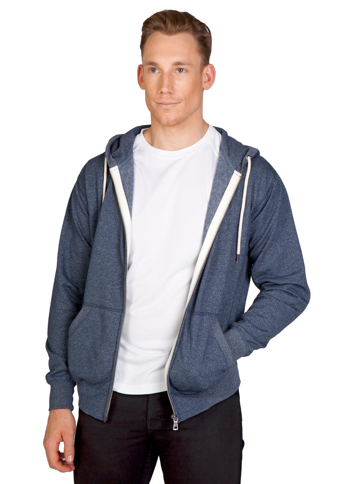 Mens Greatness Heather Zip Hoodie - view