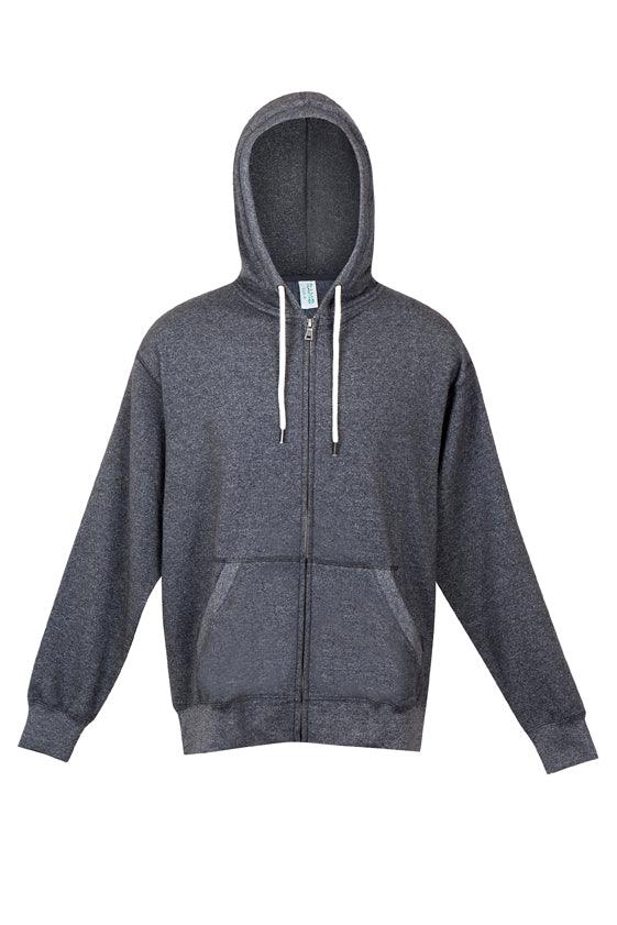 Mens Greatness Heather Zip Hoodie - Dark Heather - Front