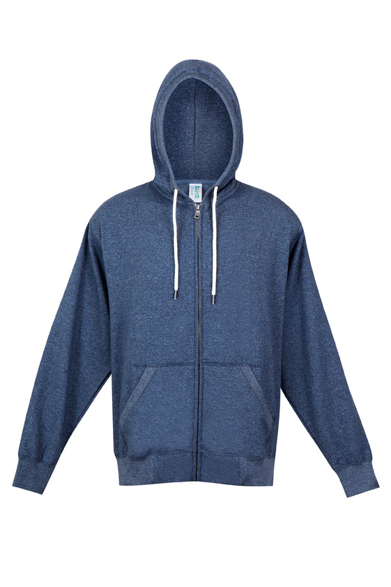 Mens Greatness Heather Zip Hoodie - Navy Heather - Front