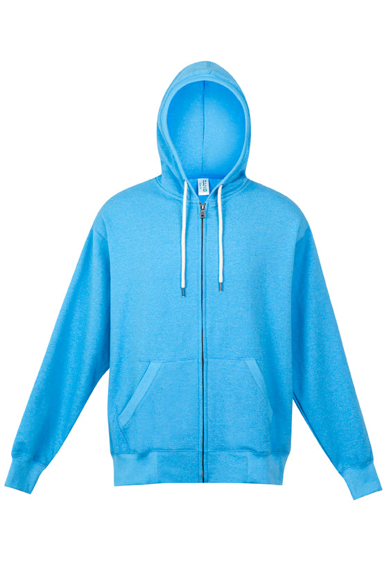 Mens Greatness Heather Zip Hoodie - Sapphire Heather - Front
