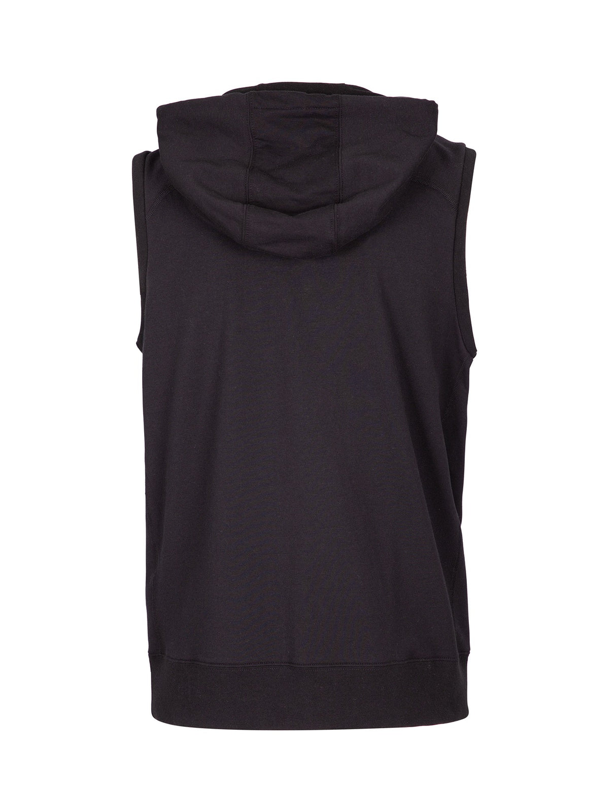 Mens Heather SLEEVELESS ZIP Hoodies - Greatness Range - Black - Back