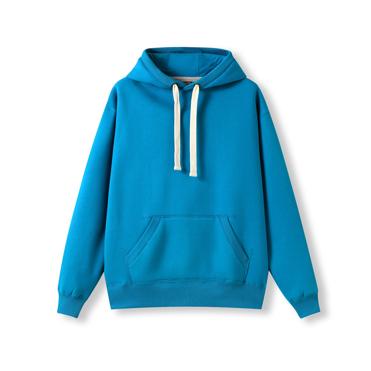 Mens Brushed Heavy  Fleece Hoodie - Azure - Front