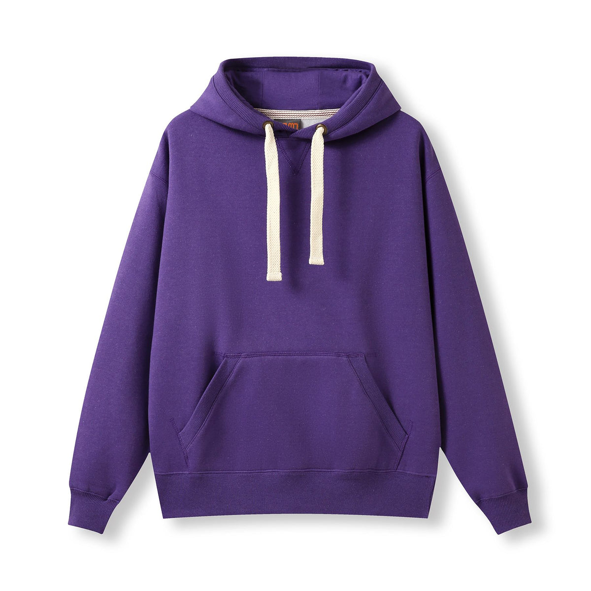 Mens Brushed Heavy  Fleece Hoodie - Grape Marl - Front