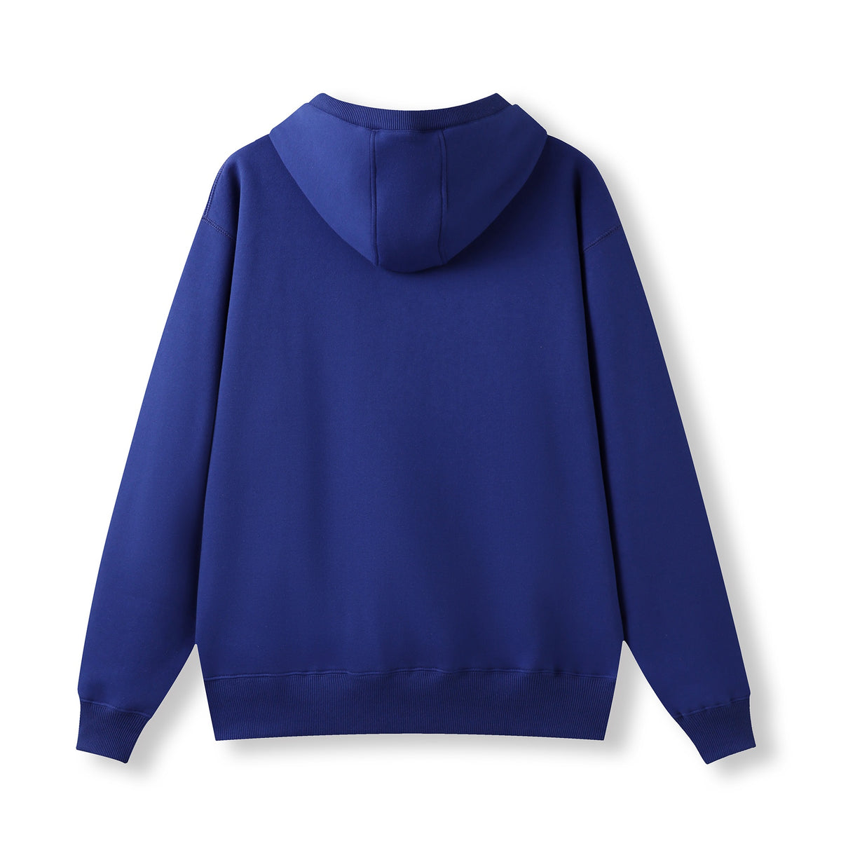 Mens Brushed Heavy  Fleece Hoodie - Royal Blue - Back