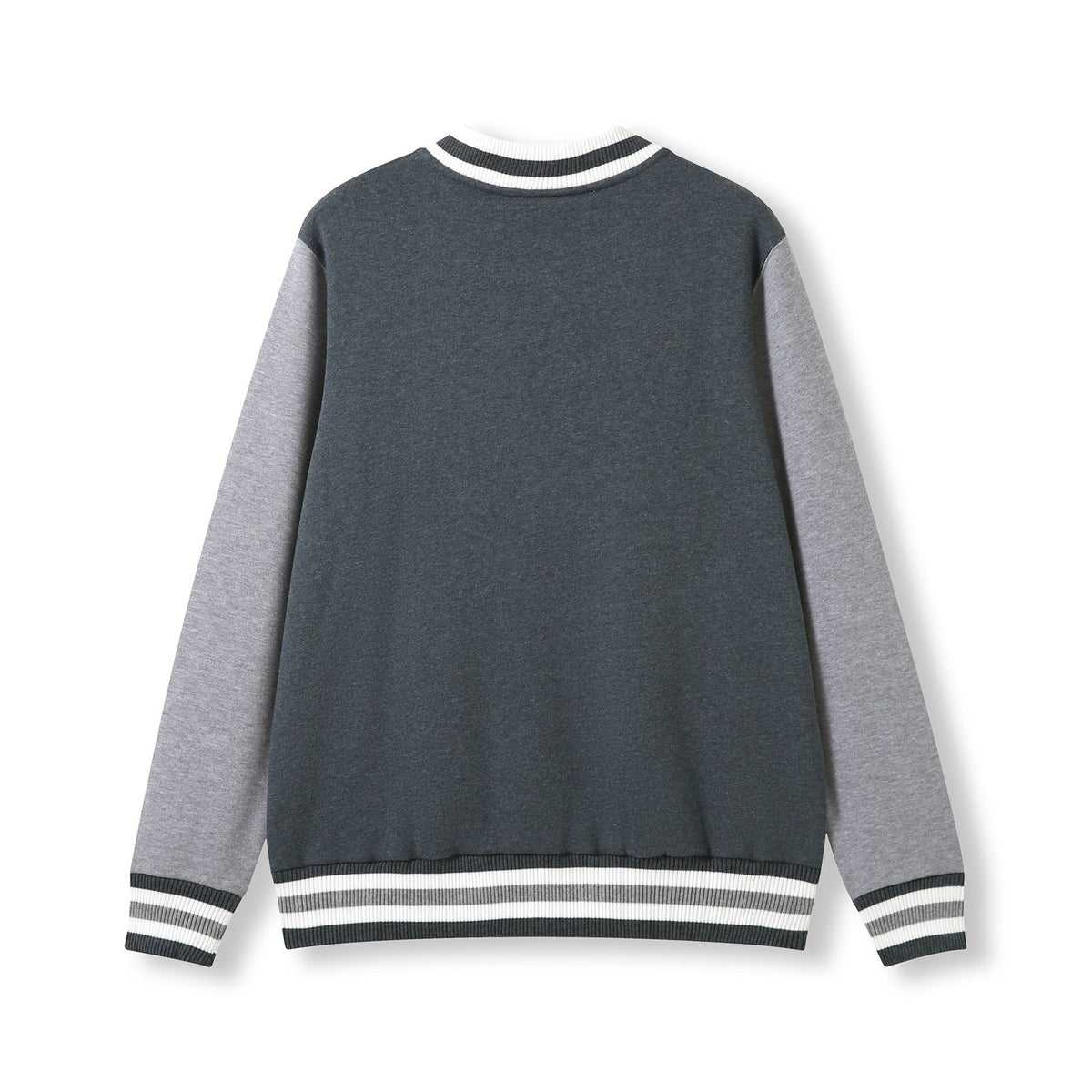 Mens Varsity Jacket - Dark Marl/Grey Marl - Back