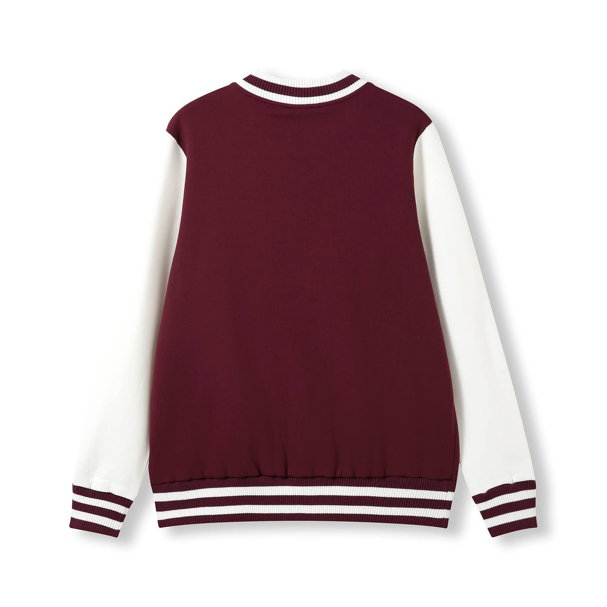 Mens Varsity Jacket - Maroon/White - Back