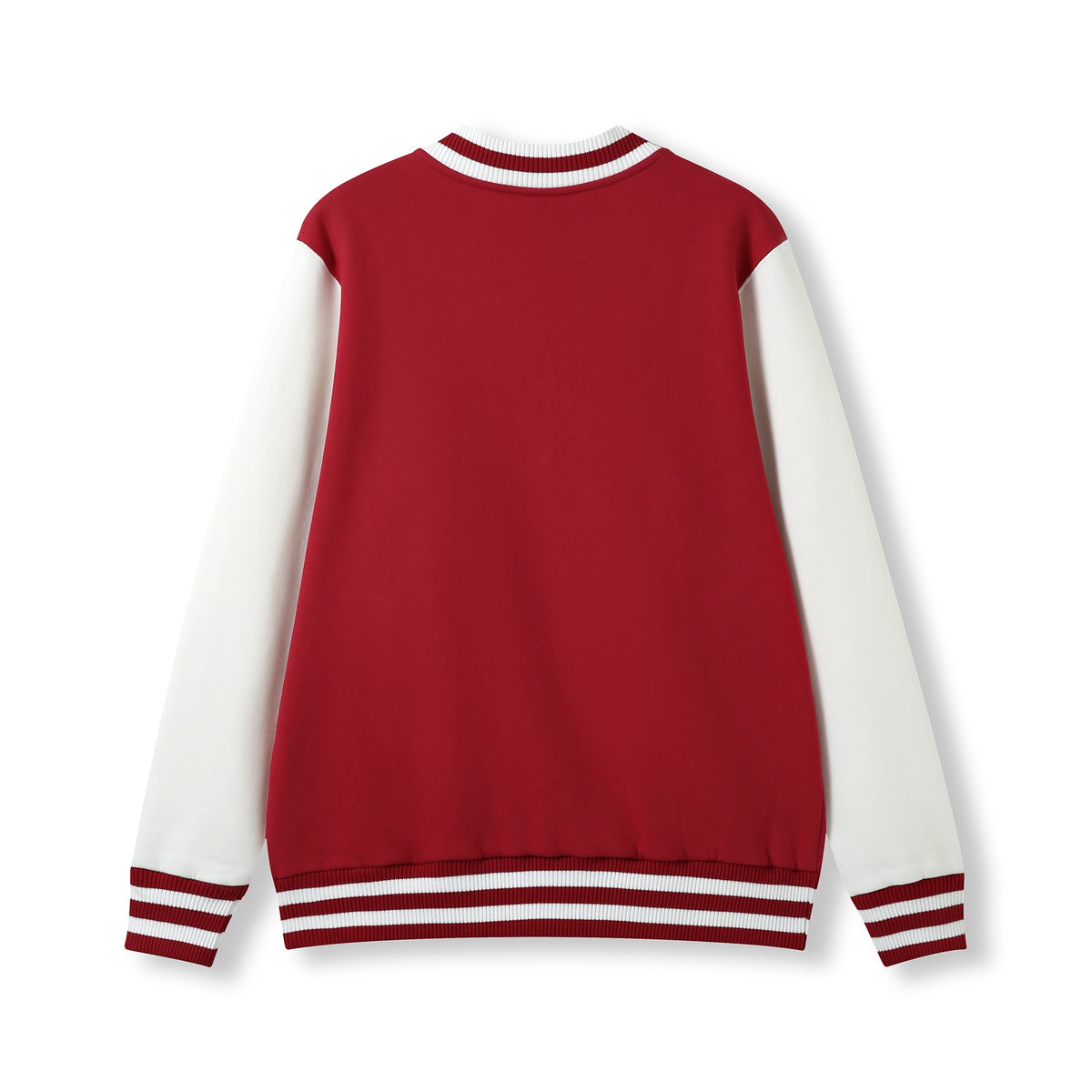 Mens Varsity Jacket - Red/White - Back