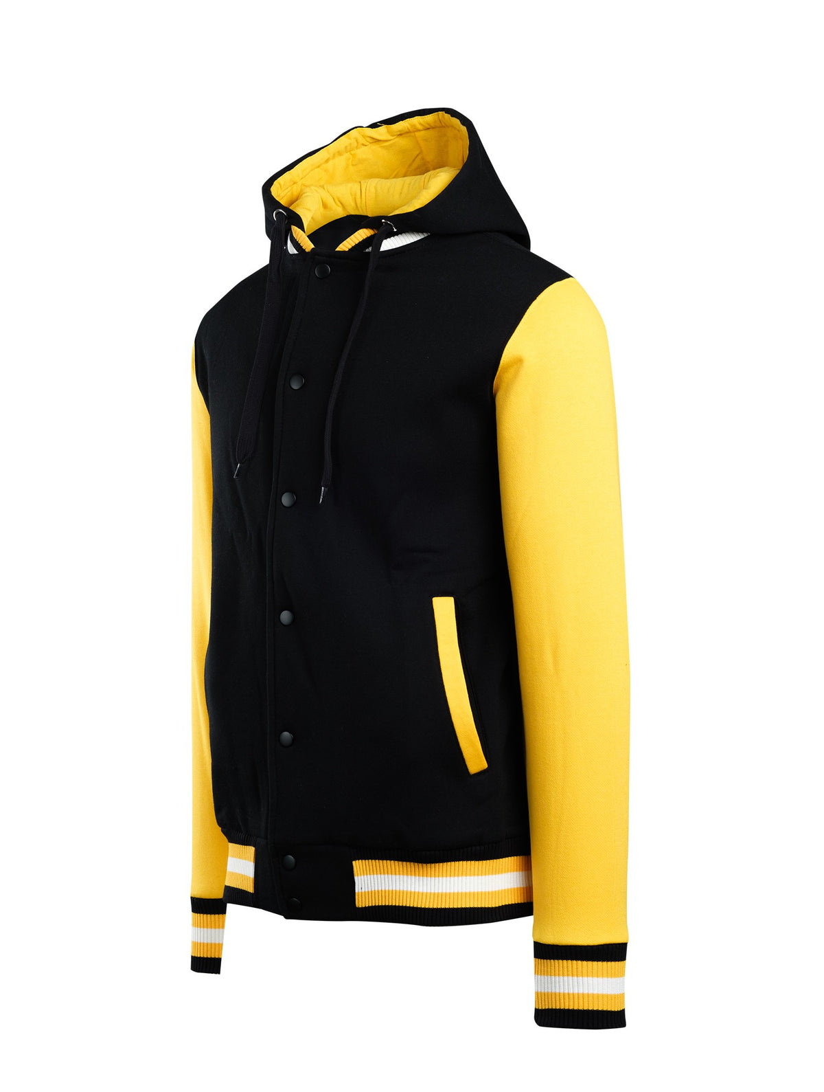 Men's Varsity Jacket & Hood - Black/Gold - Side