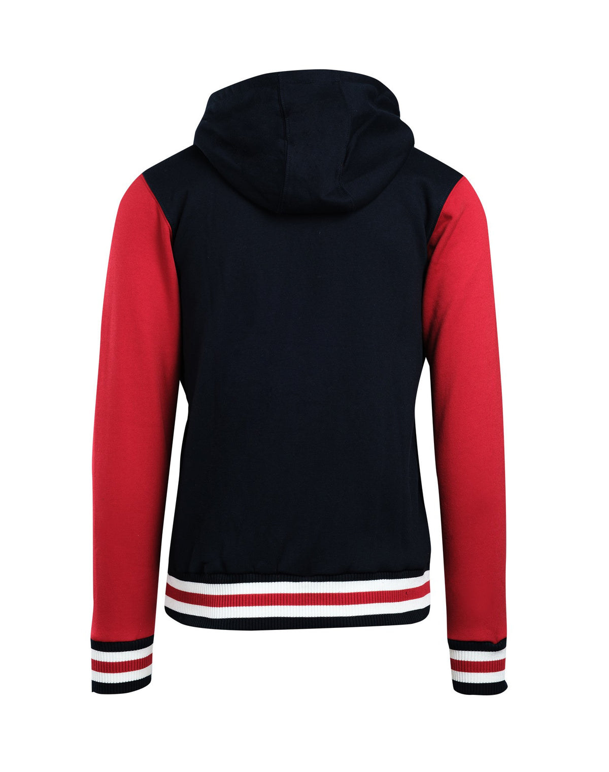 Men's Varsity Jacket & Hood - Navy/Red/White - Back