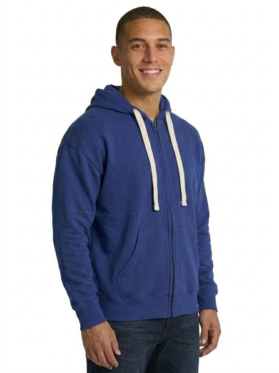 Mens Brushed Heavy Zip Fleece Hoodie - view