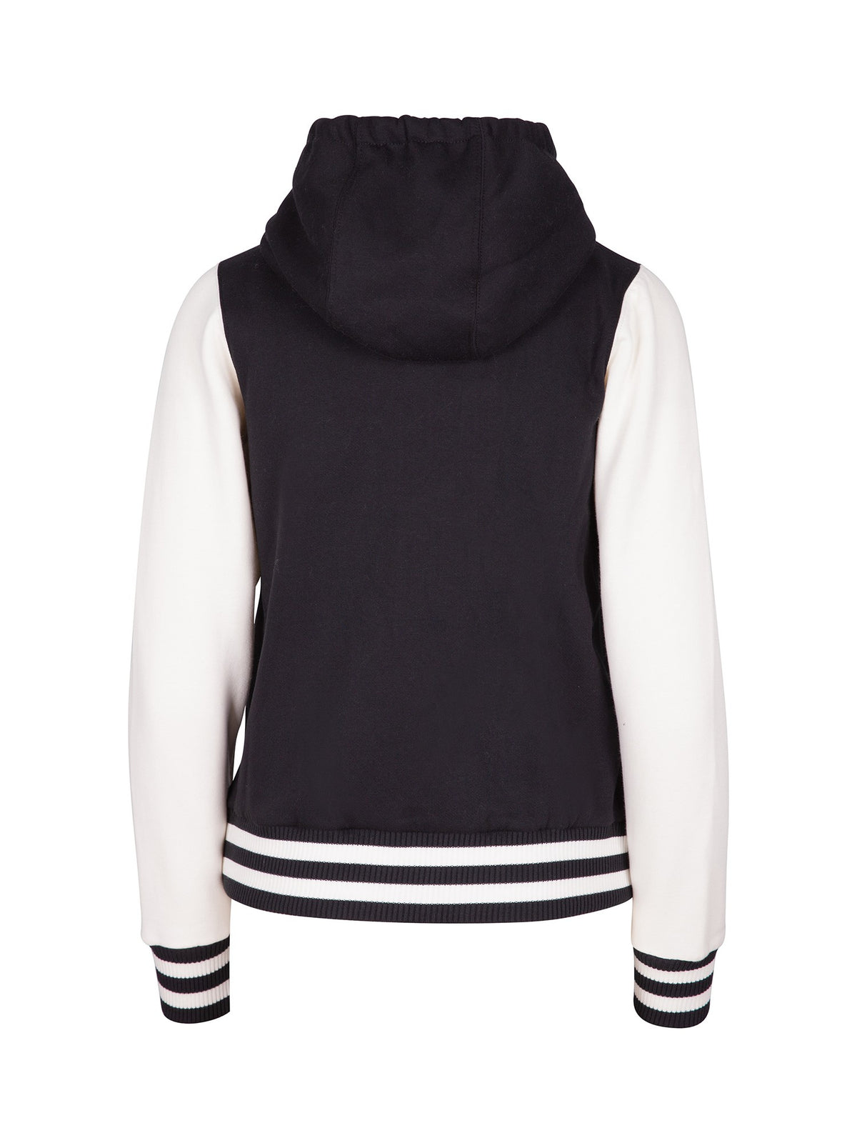 Womens Varsity Jacket & Hood - Black/White - Back