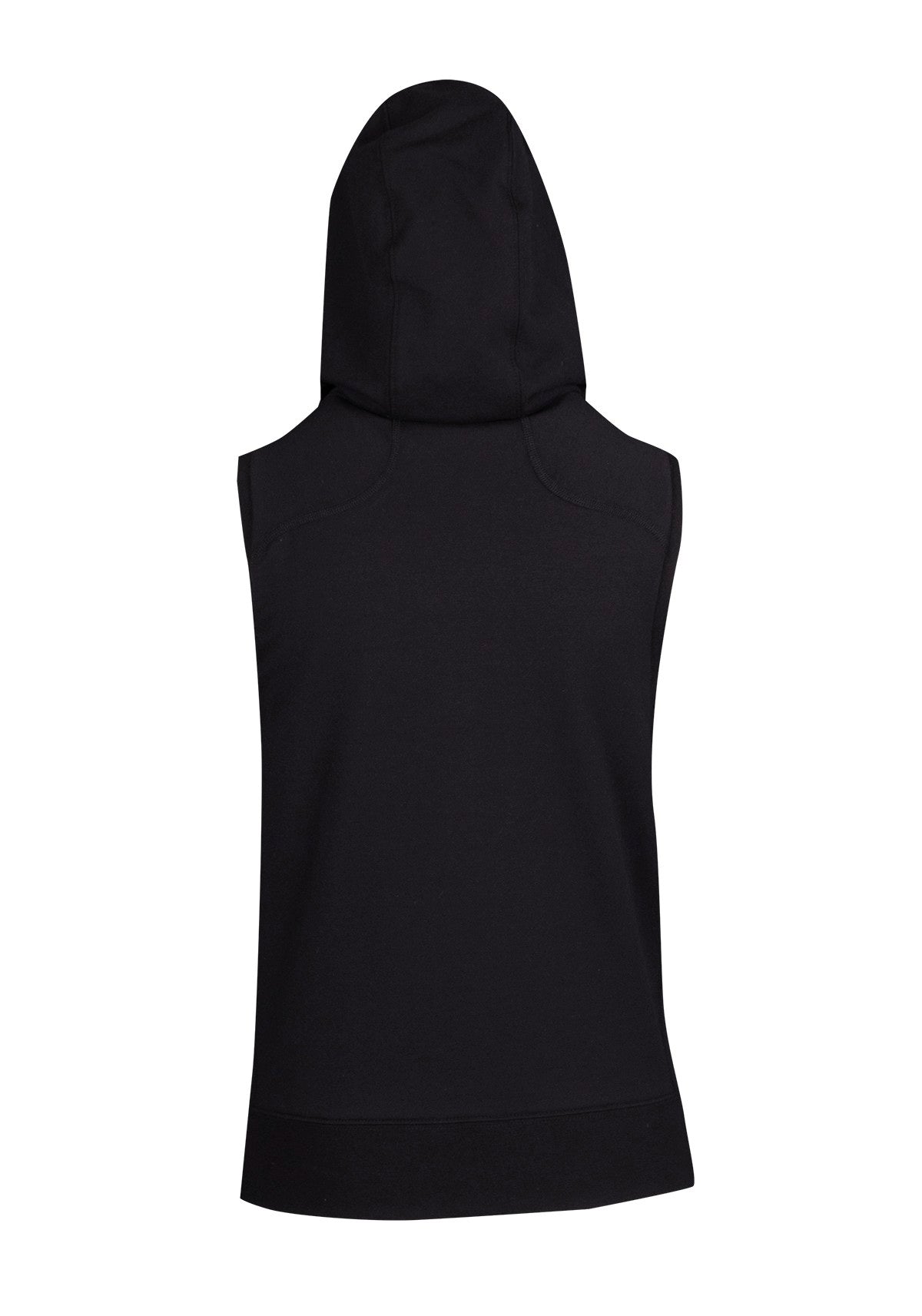 Womens/Junior Heather SLEEVELESS Hoodies - Greatness Range - Black - Back