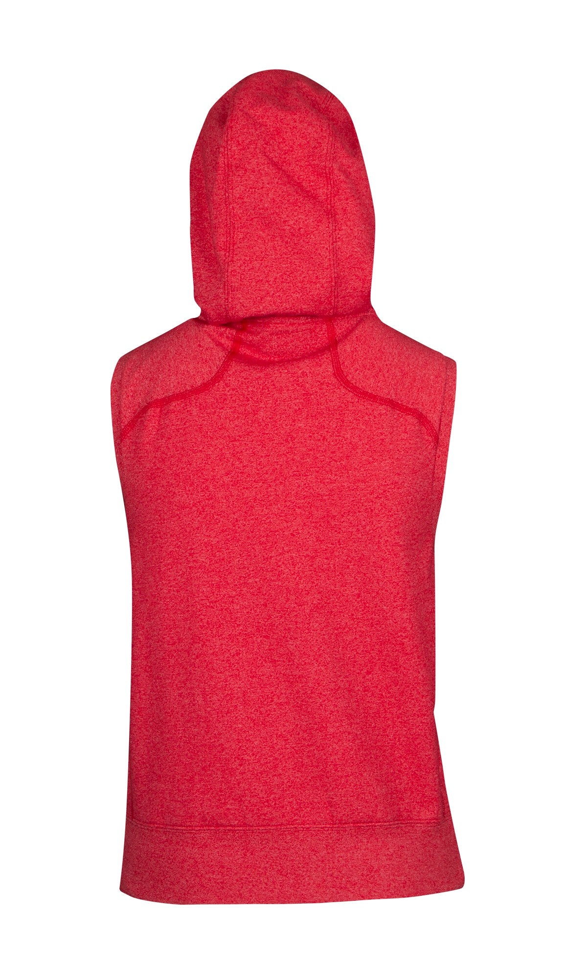 Womens/Junior Heather SLEEVELESS Hoodies - Greatness Range - Red Heather - Back