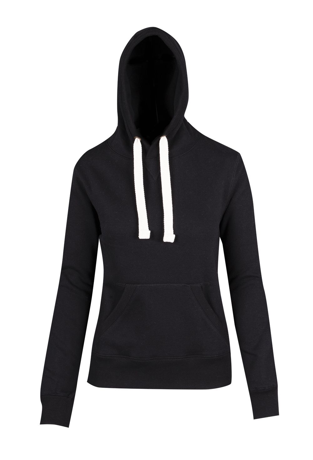 Womens/Juniors Heavy Fleece Hoodie - Black - Front