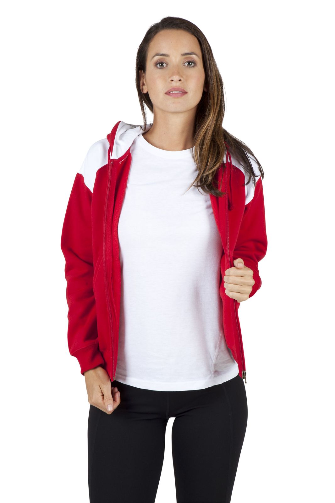 Womens/Juniors Shoulder Contrast  ZIP Hoodie - view