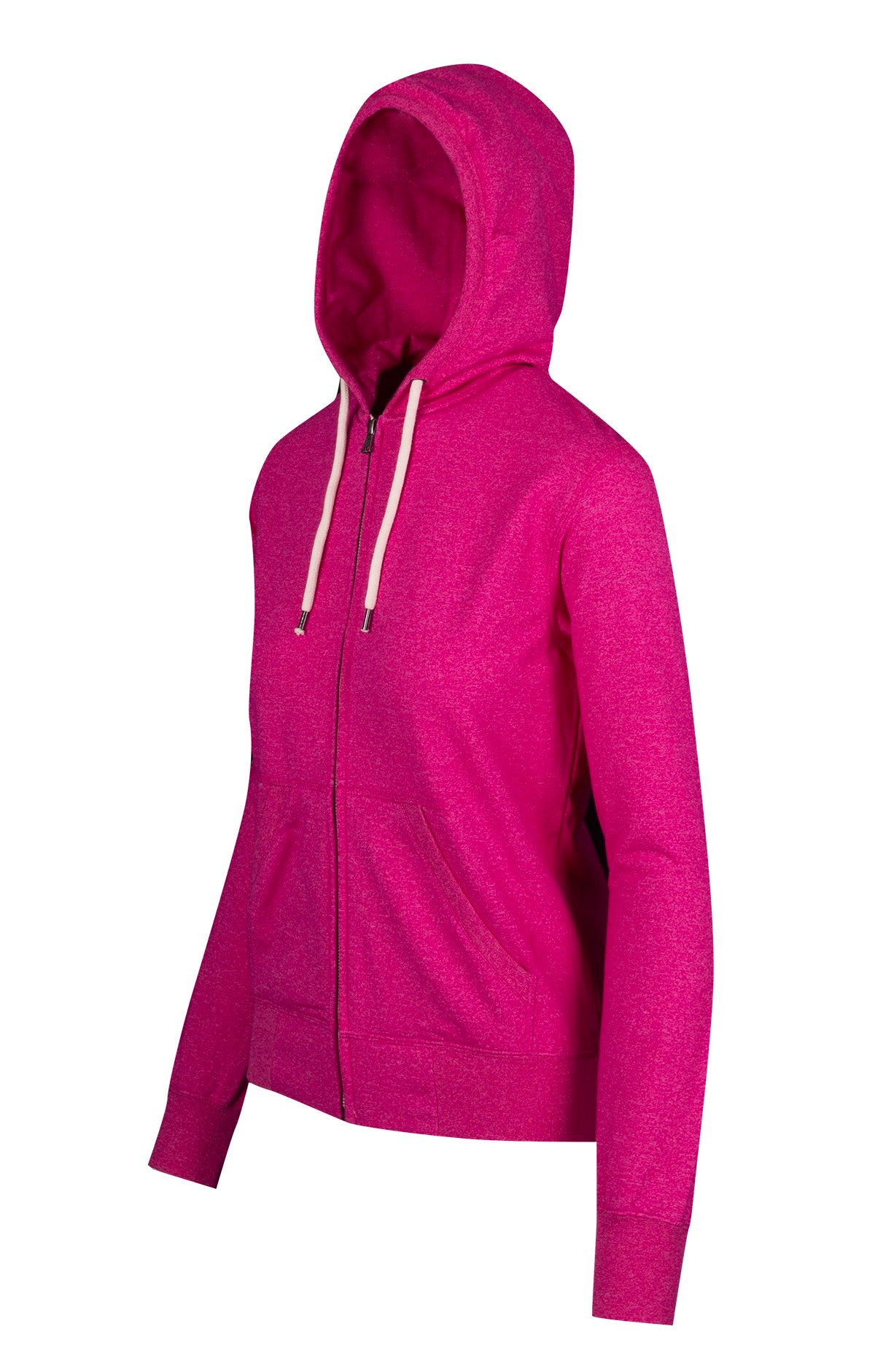 Womens/Junior Greatness Heather Zip Hoodie - Hot Pink Heather - Side