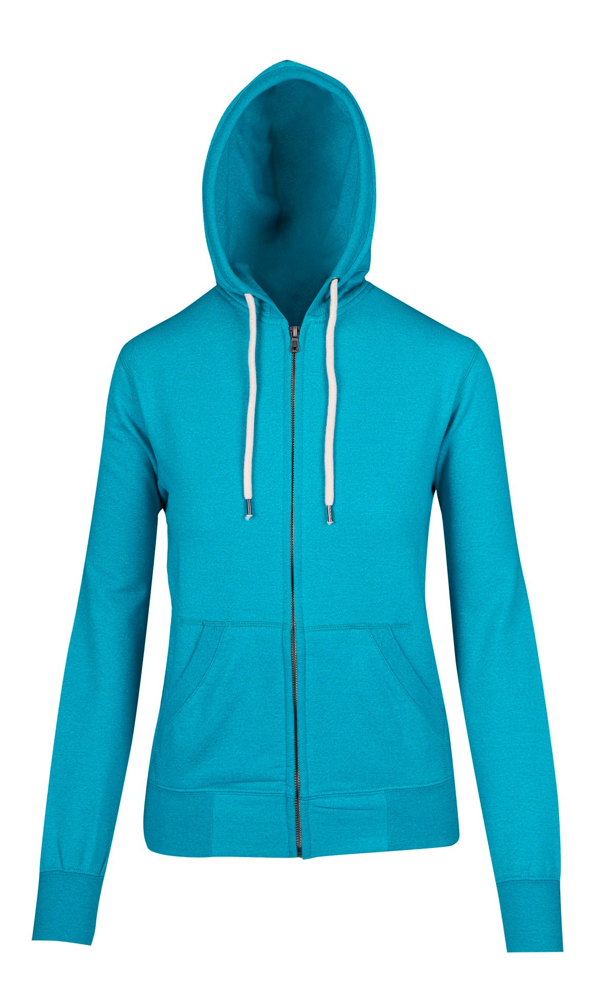 Womens/Junior Greatness Heather Zip Hoodie - Jade Heather - Front