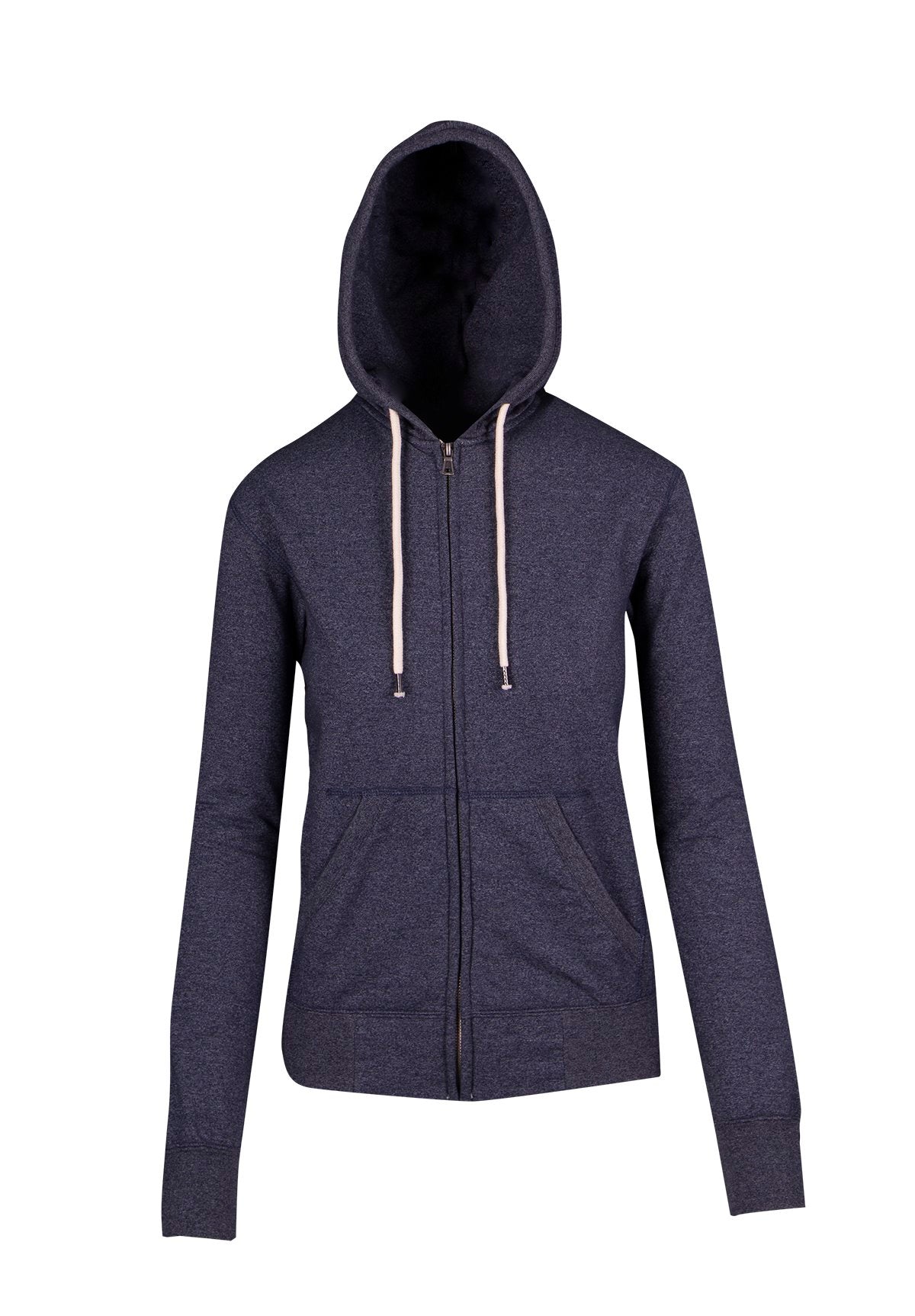 Womens/Junior Greatness Heather Zip Hoodie - Navy Heather - Front