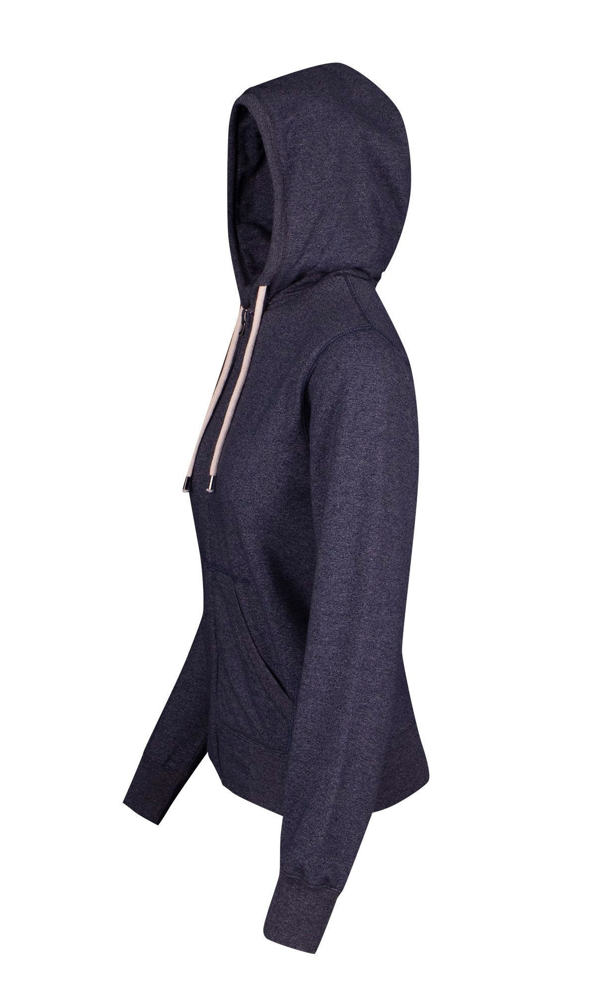 Womens/Junior Greatness Heather Zip Hoodie - Navy Heather - Side