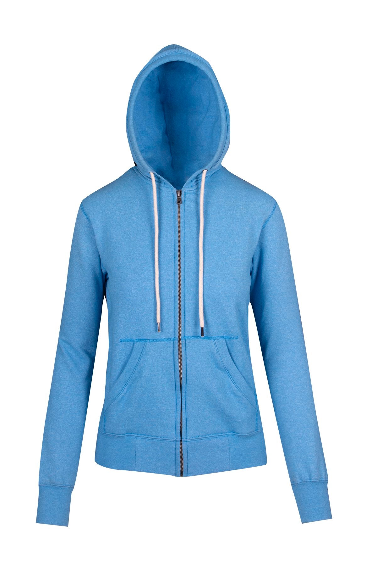 Womens/Junior Greatness Heather Zip Hoodie - Sapphire Heather - Front