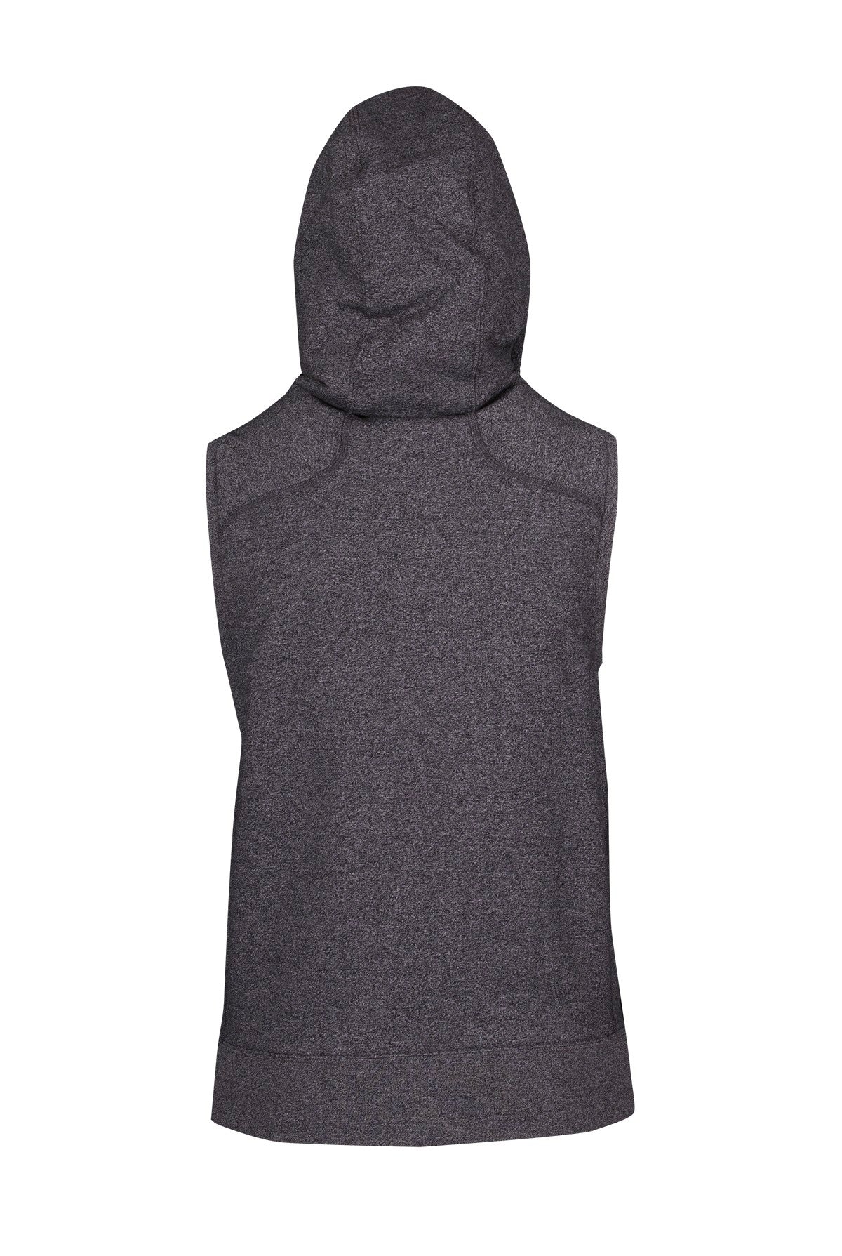 Womens/Junior Heather SLEEVELESS ZIP Hoodies - Greatness Range - Dark Heather - Back